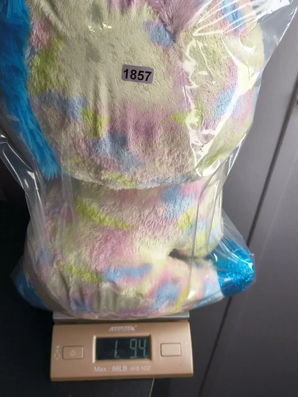 Ty Beanie Boos Blitz the Unicorn Pastel With Blue Horn Large Size 17